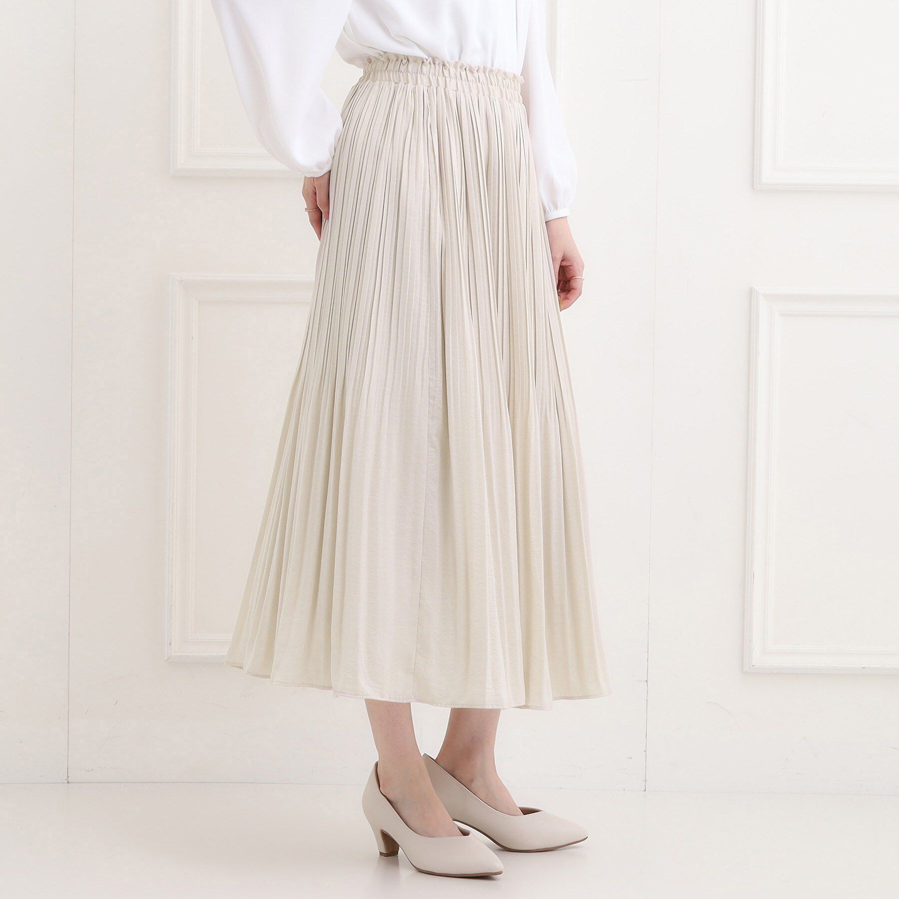SHOO･LA･RUE「【洗濯機可/着丈選べる】軽やかプリーツスカート」|スカート|