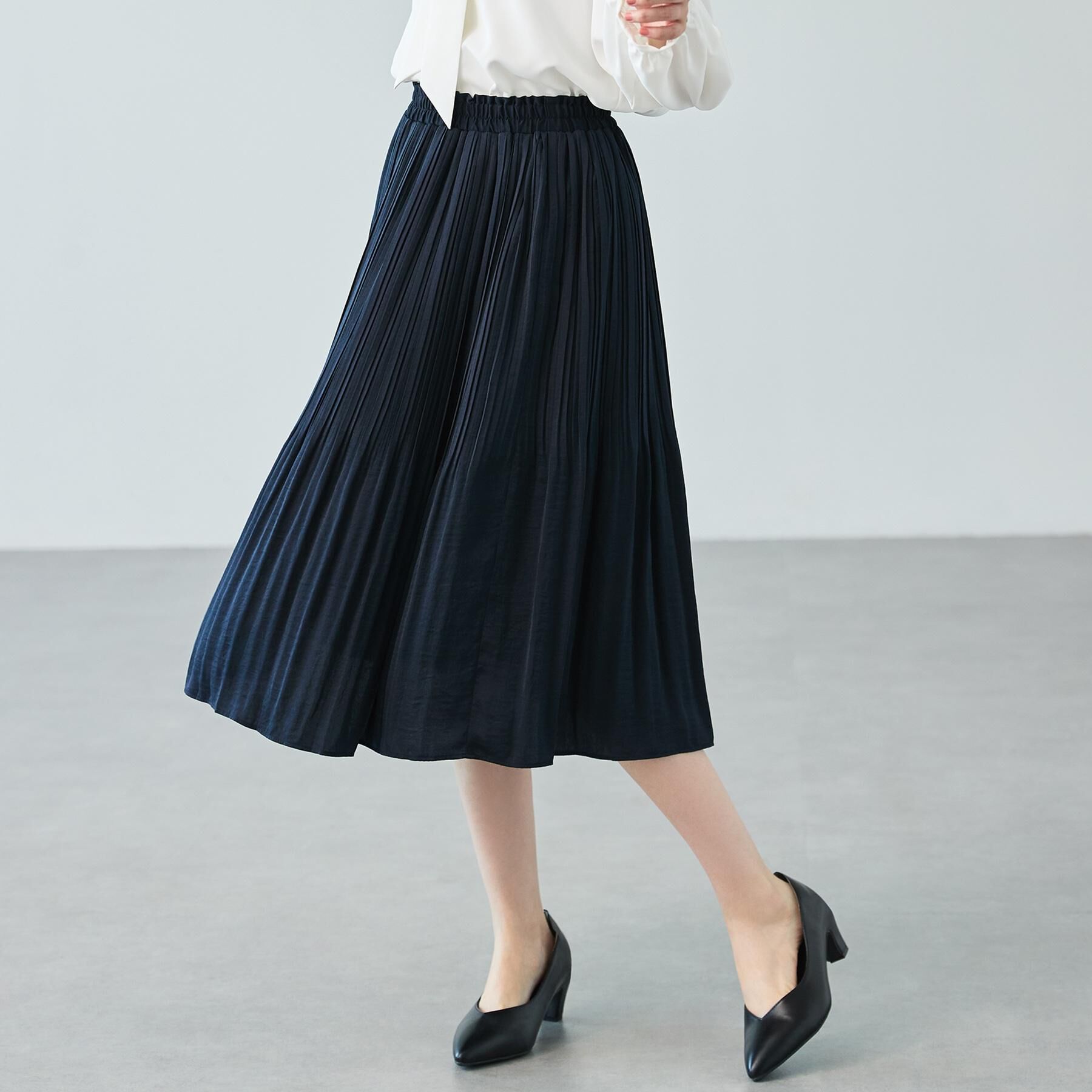 SHOO･LA･RUE「【洗濯機可/着丈選べる】軽やかプリーツスカート」|スカート|