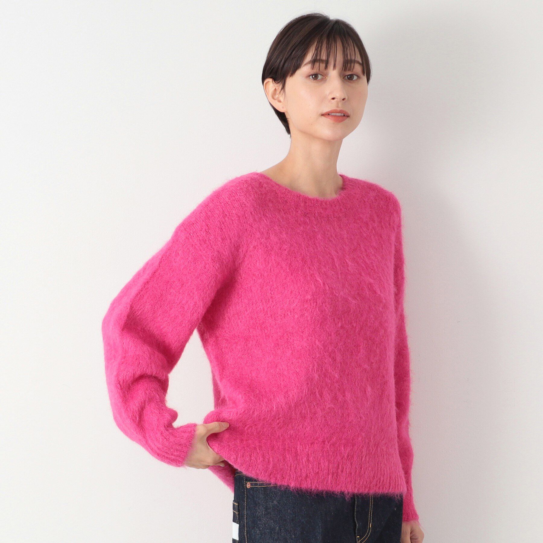 Dessin「【洗える】シャギークルーネックニット」|ニット・セーター|