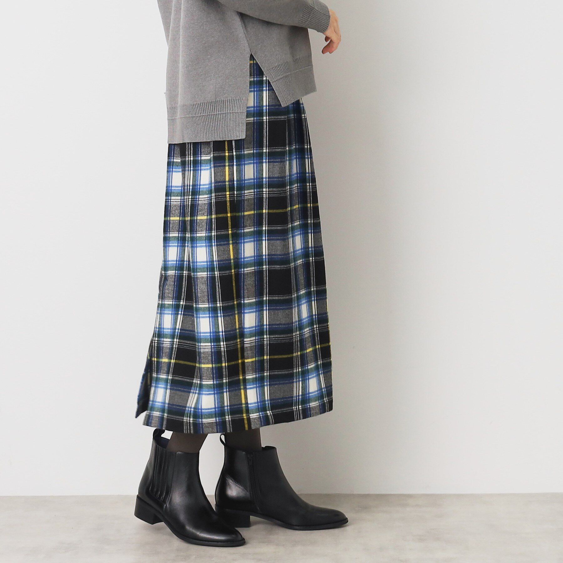 Dessin「【洗える】起毛チェックタックスカート（XS～L）」|スカート|