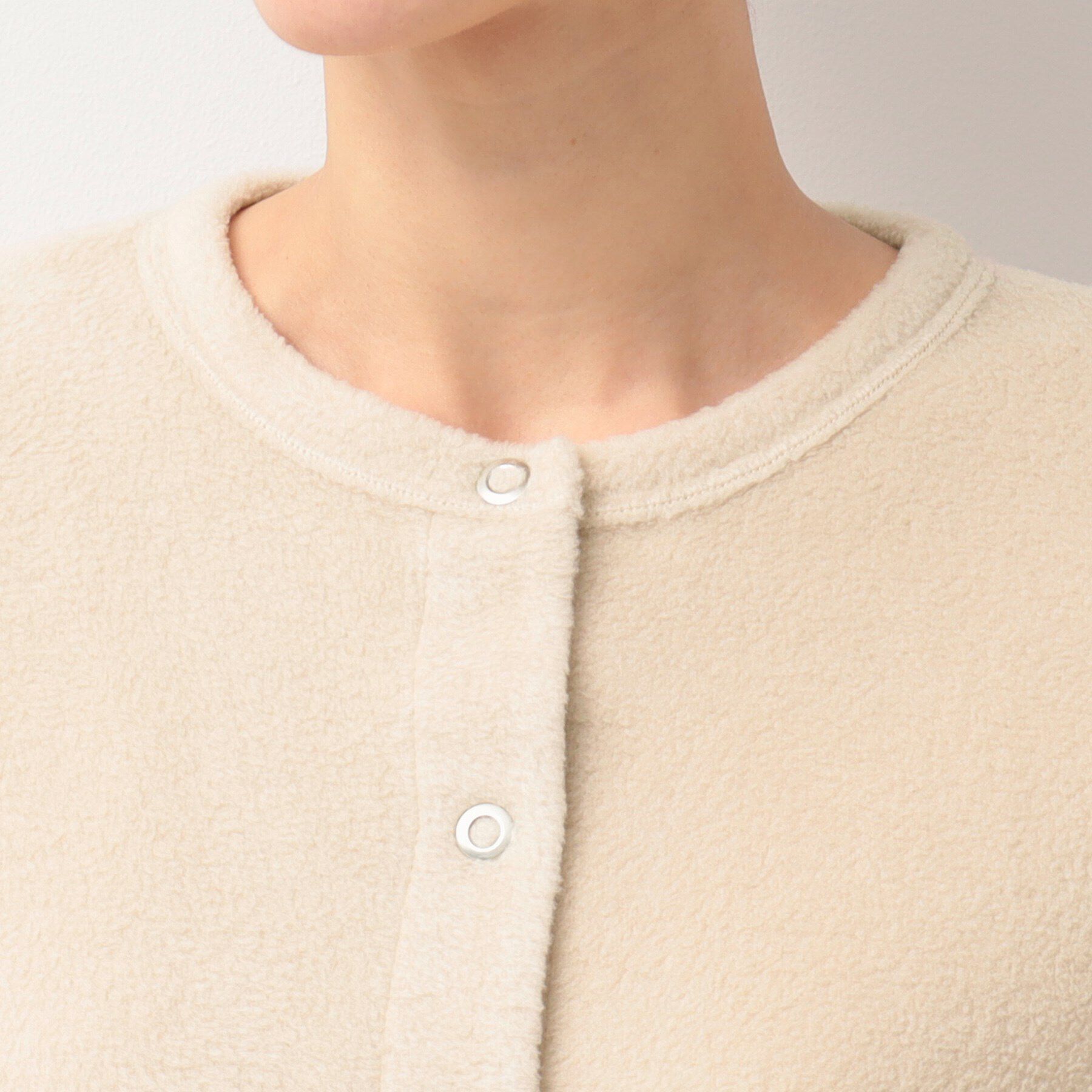 Dessin「【洗える】フリースクルーネックカーディガン」|カーディガン|