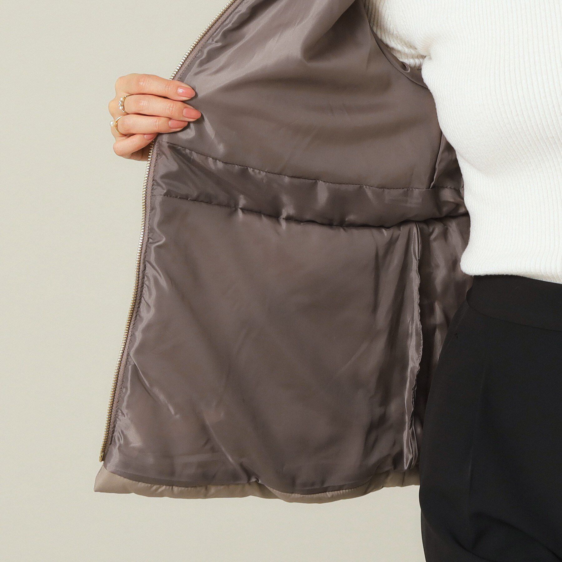 ITS&rsquo;DEMO「【シルエット調節可】ビックカラー中綿コート」|ダウン|