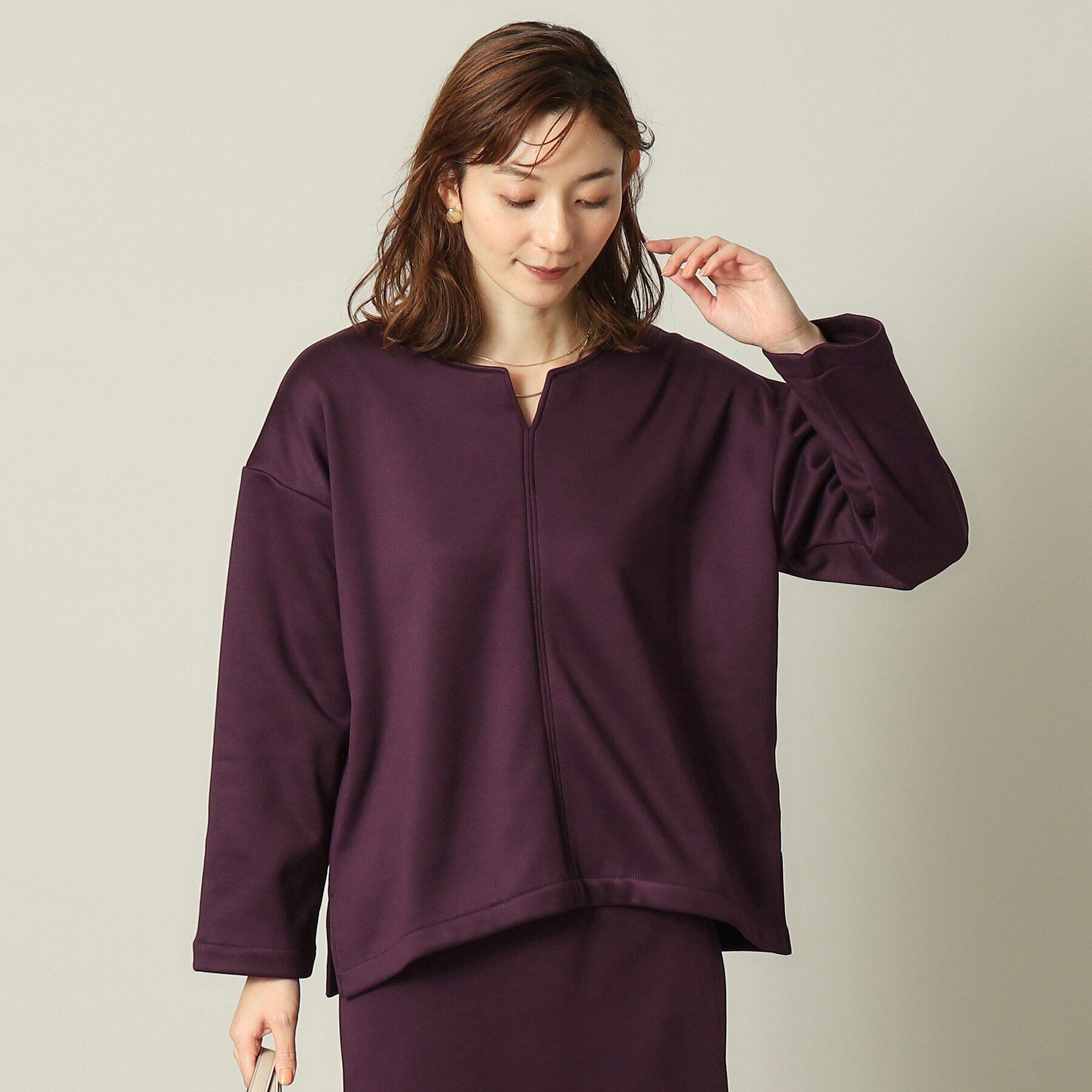 ITS&rsquo;DEMO「【手洗い可】裏起毛キーネックプルオーバー」|Tシャツ・カットソー|