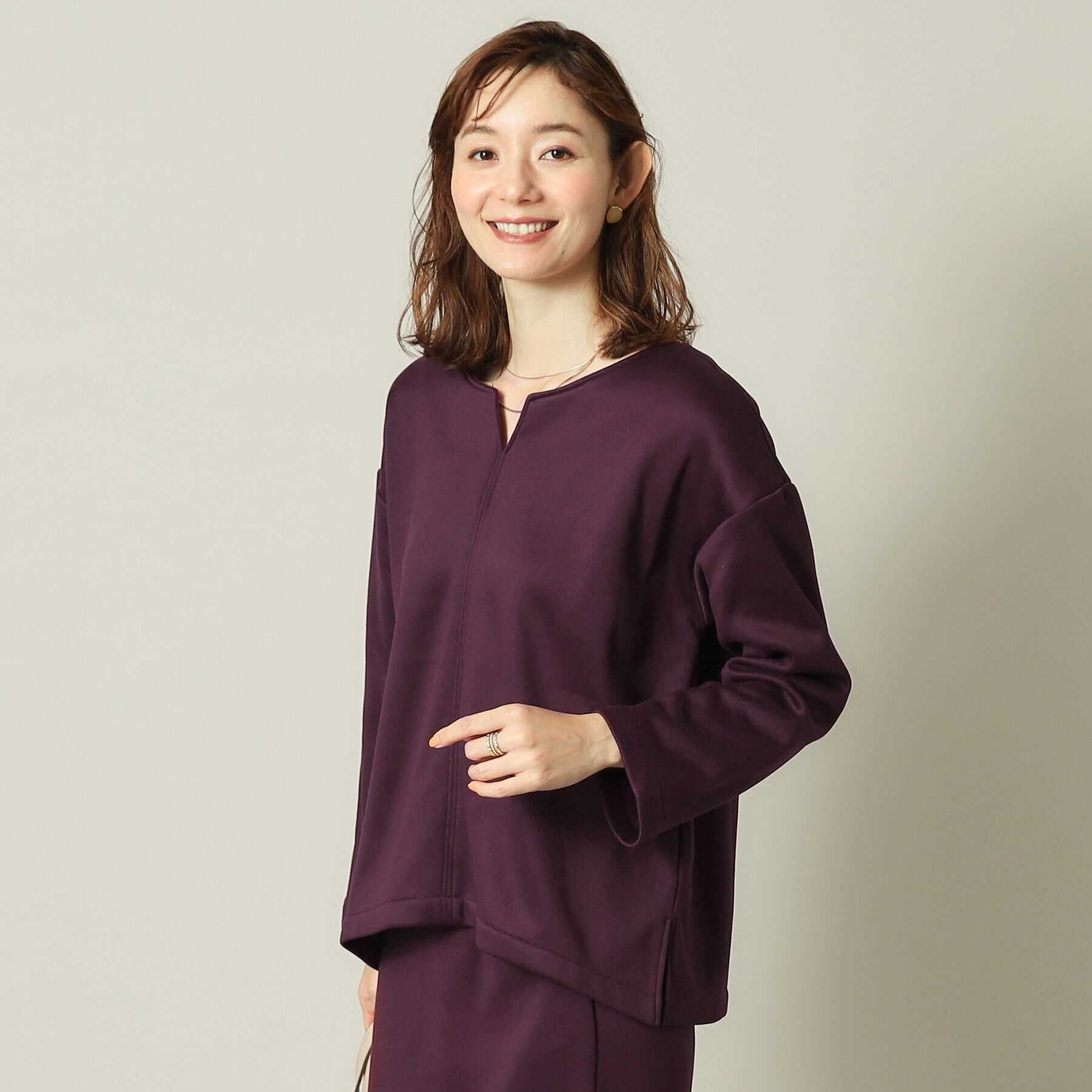 ITS&rsquo;DEMO「【手洗い可】裏起毛キーネックプルオーバー」|Tシャツ・カットソー|