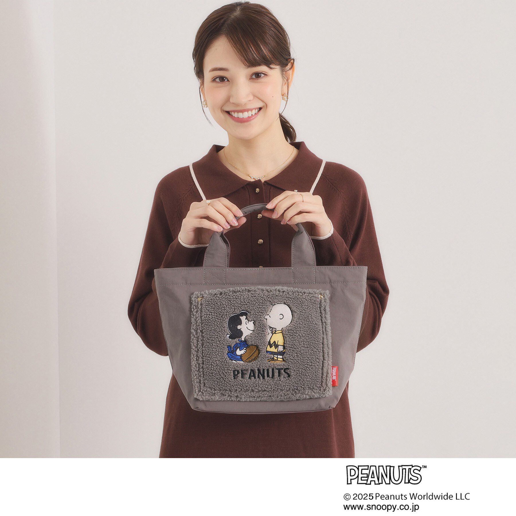 ITS&rsquo;DEMO「＜PEANUTS＞ボア切替ミニトート」|トートバッグ|