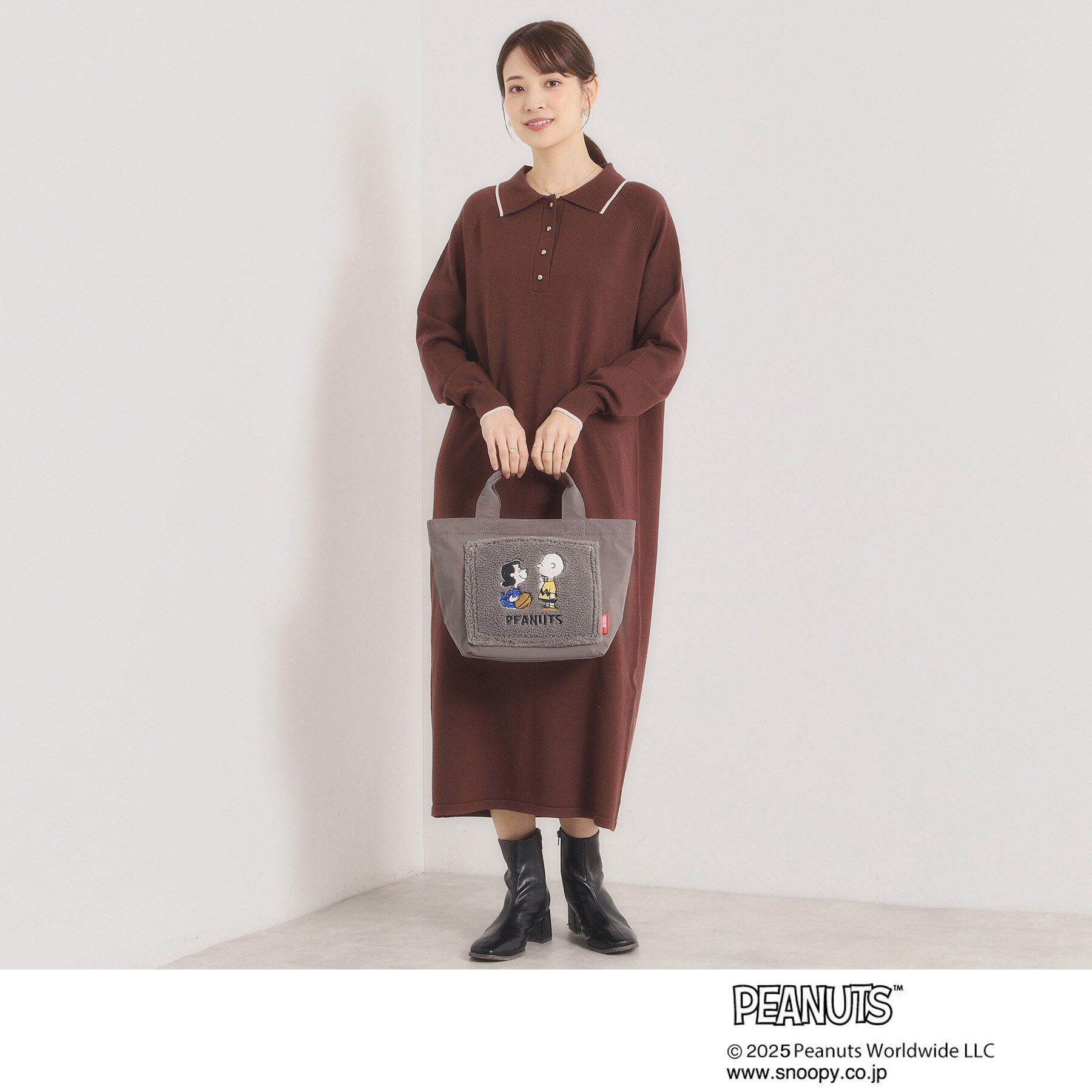 ITS&rsquo;DEMO「＜PEANUTS＞ボア切替ミニトート」|トートバッグ|