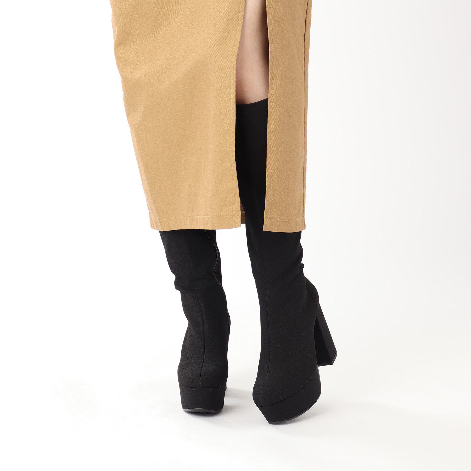 ESPERANZA「【ラク盛り／ロングブーツ】リピーター続出／脚長美脚　厚底ロングブーツ」|ショートブーツ|