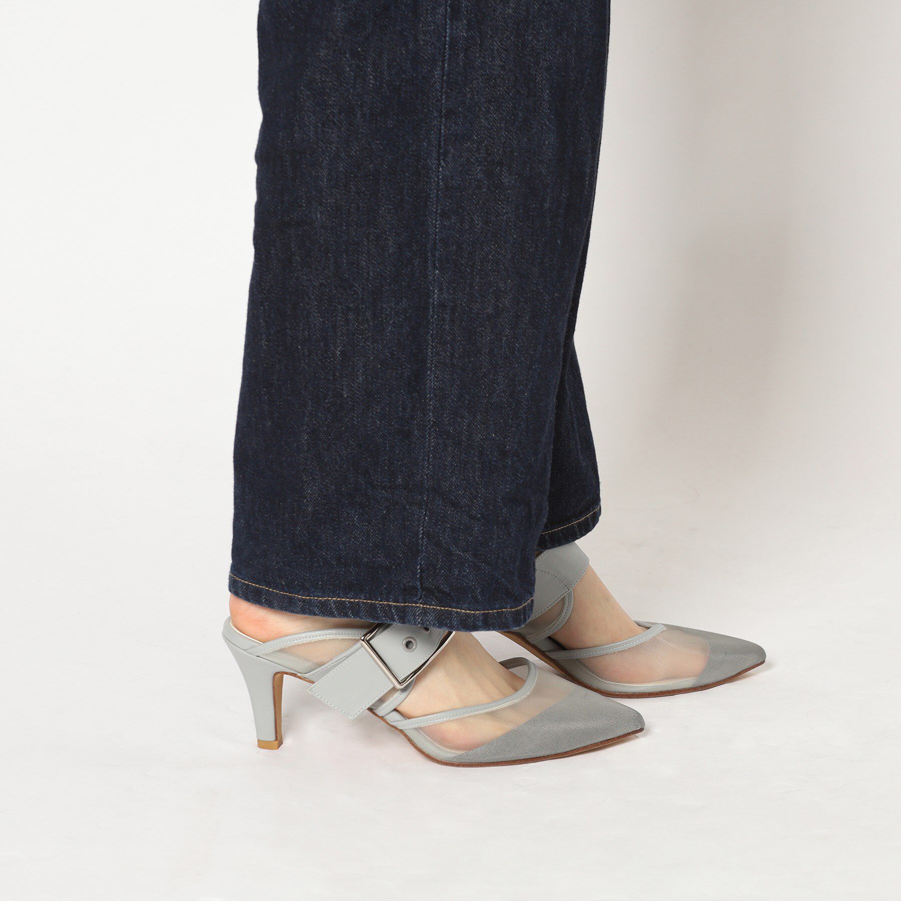 ESPERANZA「バックルベルトメッシュミュール」|パンプス|