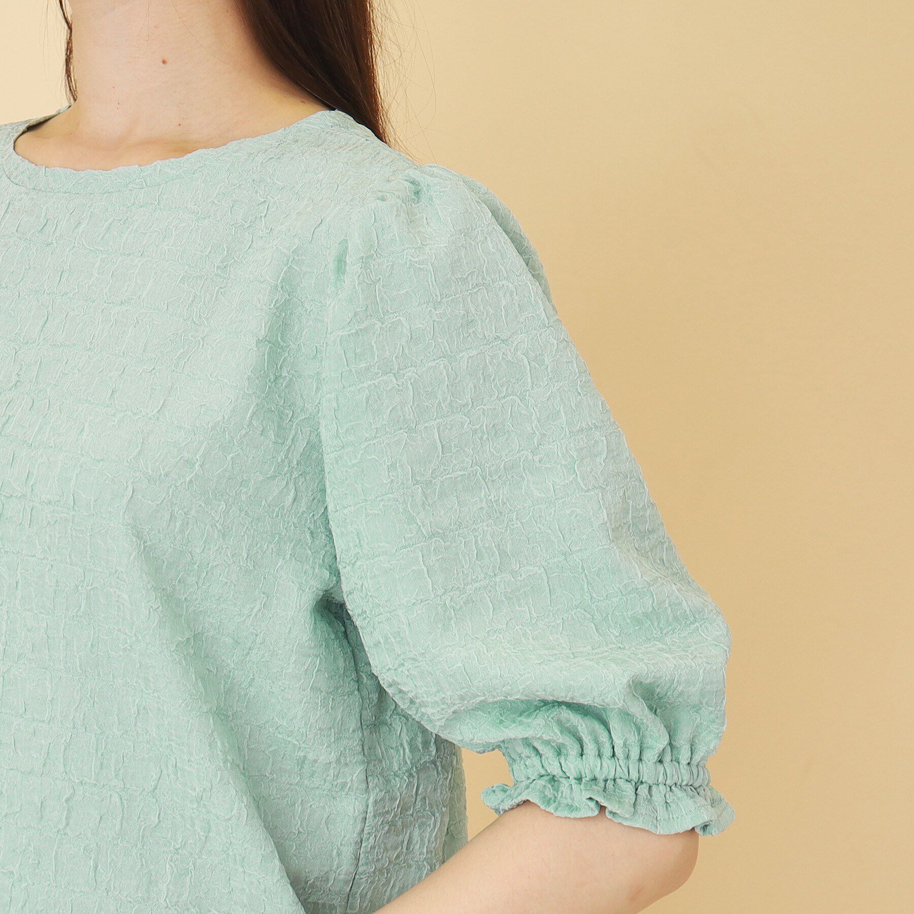 SunaUna「【パフスリーブ／袖口ゴム】ジャカードプルオーバー」|Tシャツ・カットソー|