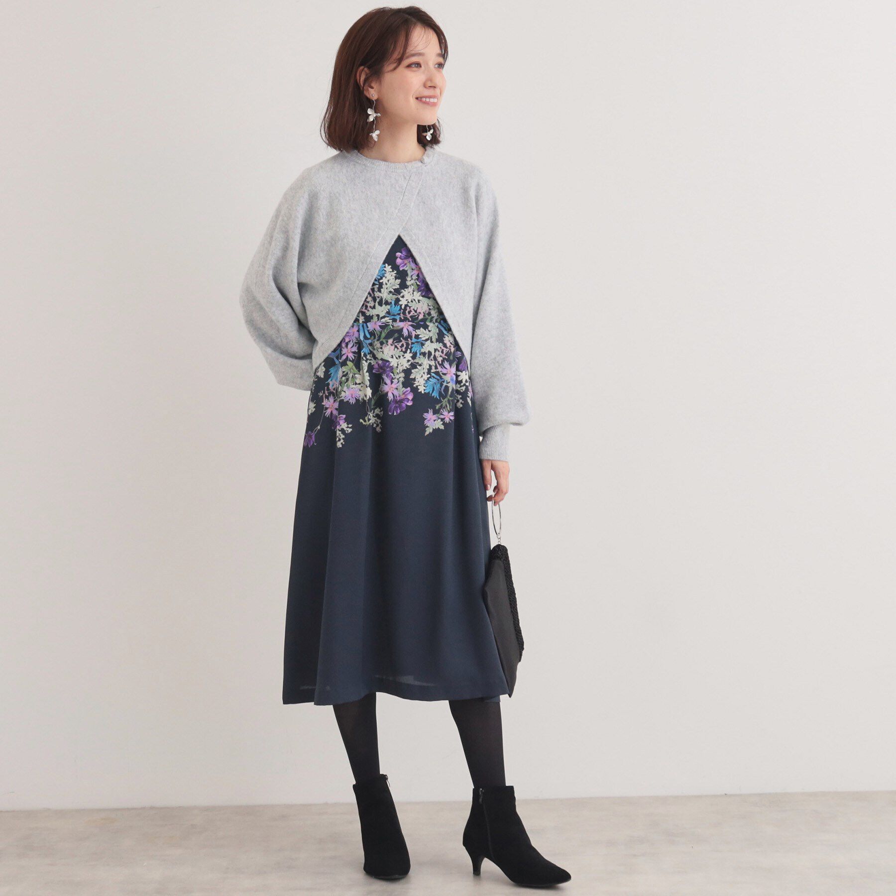 SunaUna「【チャイナパーツ／ラメ入り】ニットボレロ」|カーディガン|