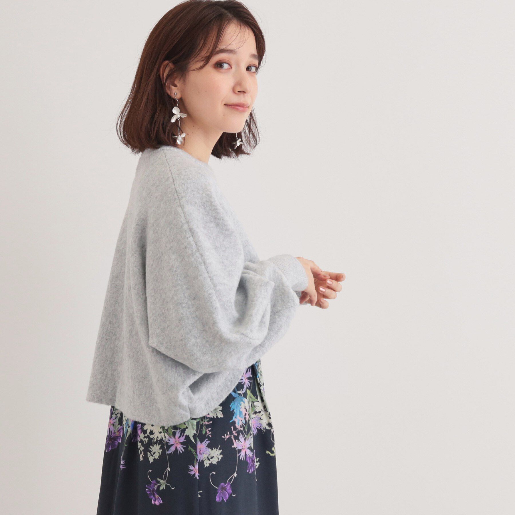 SunaUna「【チャイナパーツ／ラメ入り】ニットボレロ」|カーディガン|