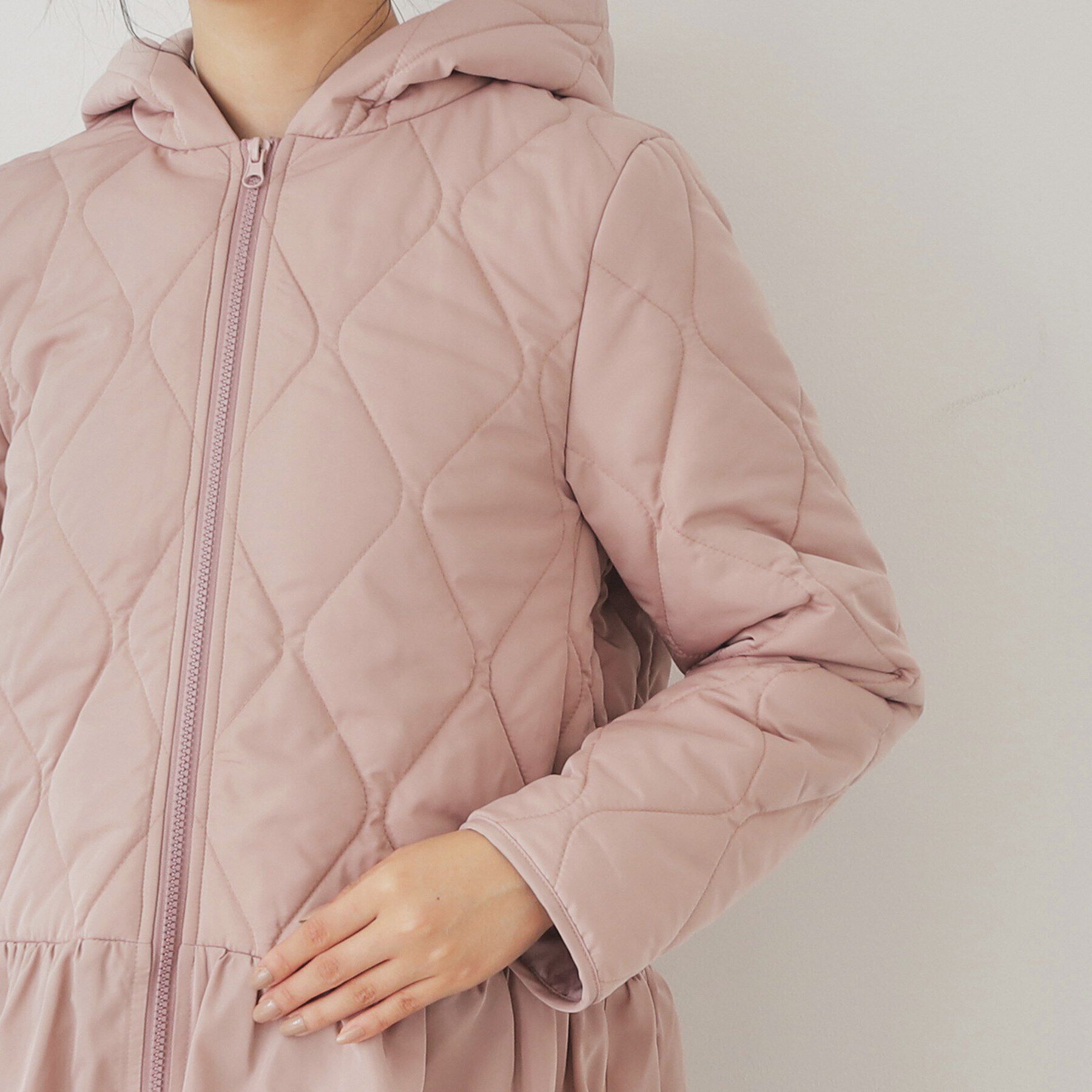 SunaUna「【フード付き/ペプラムシルエット】中綿キルティングコート」|その他|