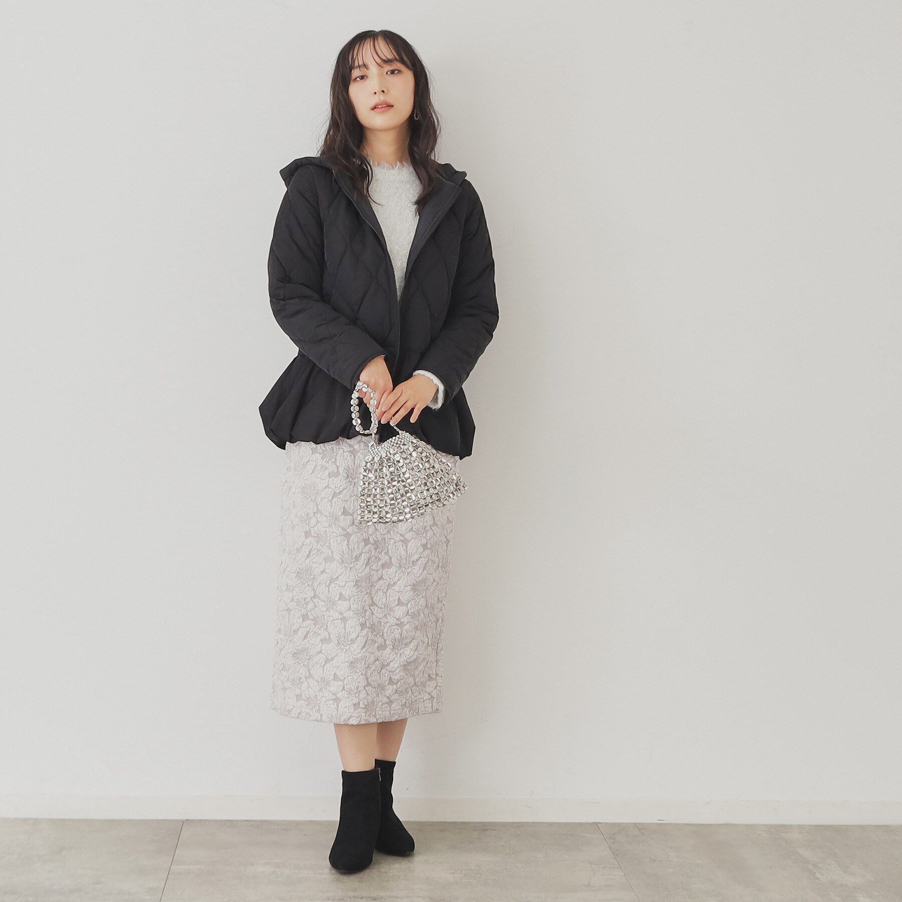 SunaUna「【フード付き/ペプラムシルエット】中綿キルティングコート」|その他|