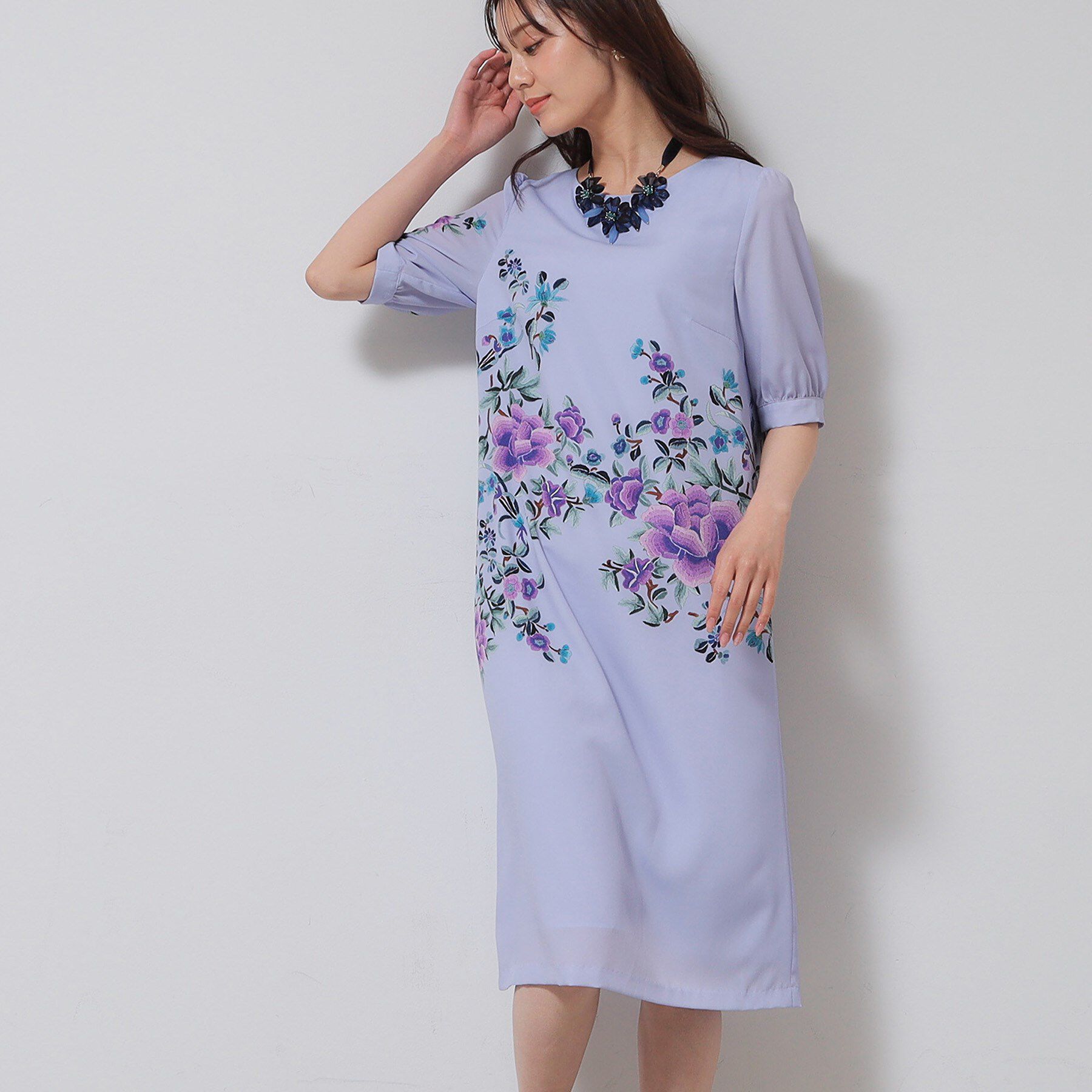 SunaUna「【&yours project／SS～L】パネル柄ワンピース」|ワンピース|パープル(181)