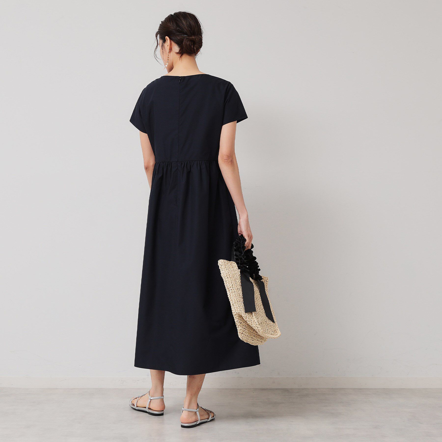 SunaUna「【接触冷感／フラワーモチーフ】フレンチスリーブワンピース」|ワンピース|