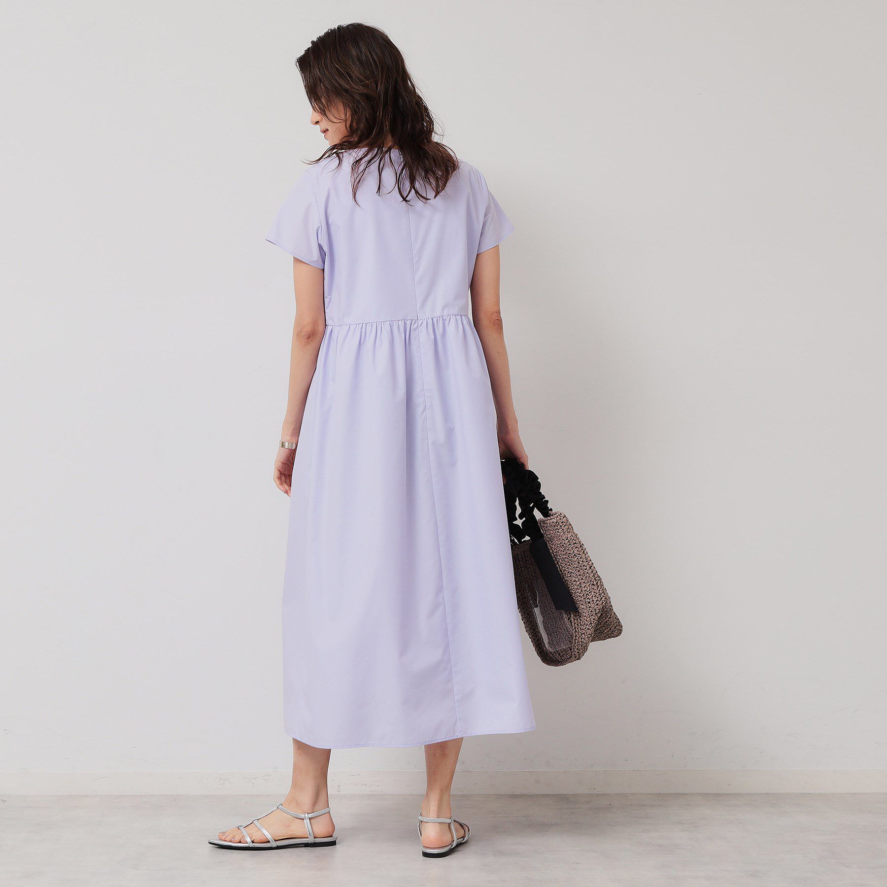 SunaUna「【接触冷感／フラワーモチーフ】フレンチスリーブワンピース」|ワンピース|