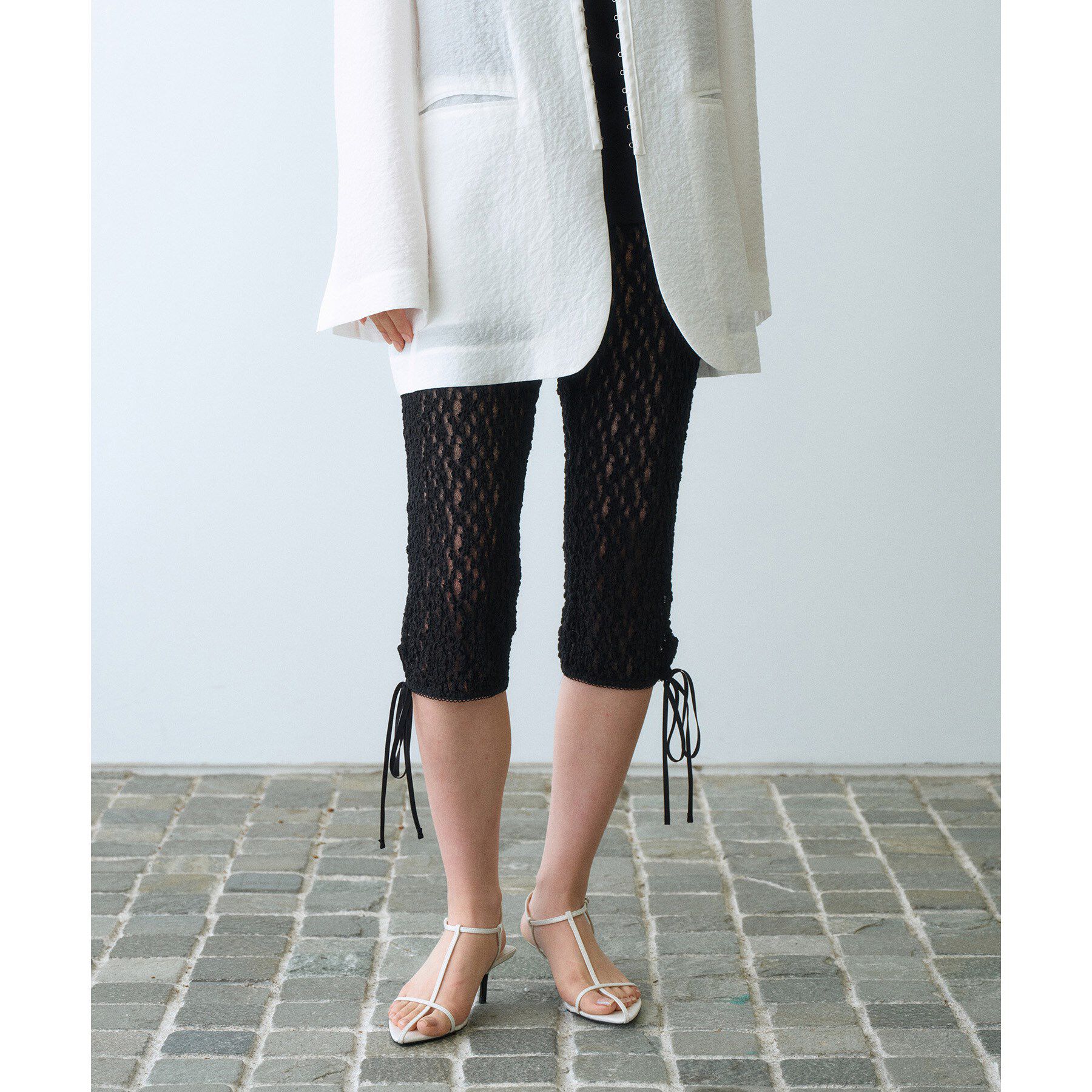 CODE A「lace leggings」|その他|ブラック(019)