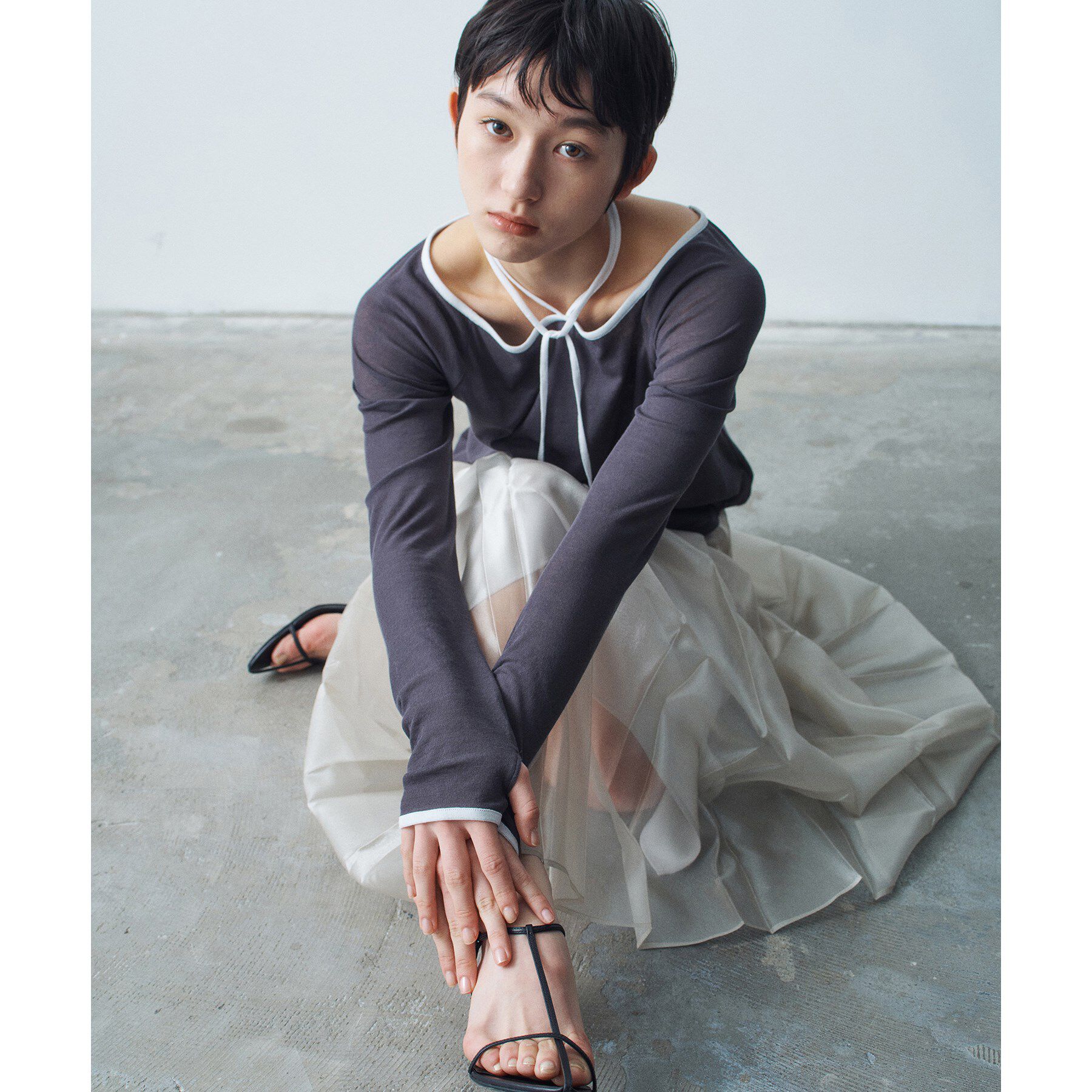 CODE A「shiny sheer pleated skirt」|スカート|