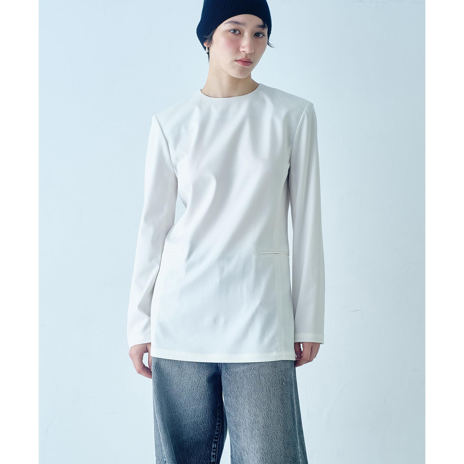 CODE A「power shollder mini dress」|ワンピース|ホワイト(001)