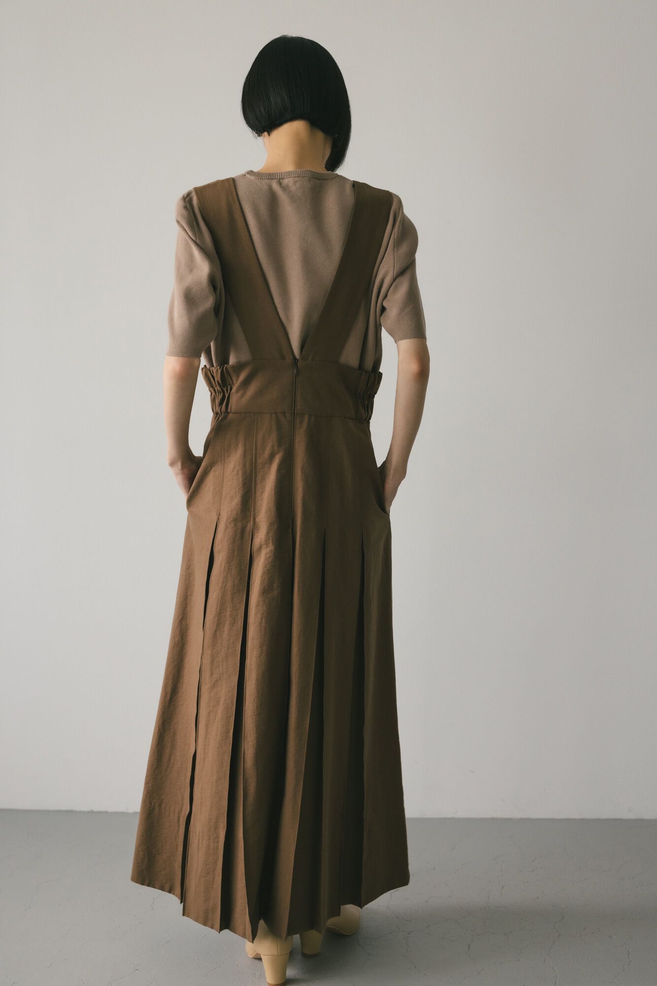 STYLEMIXER「ボックスタックサスペンダースカート」|スカート|