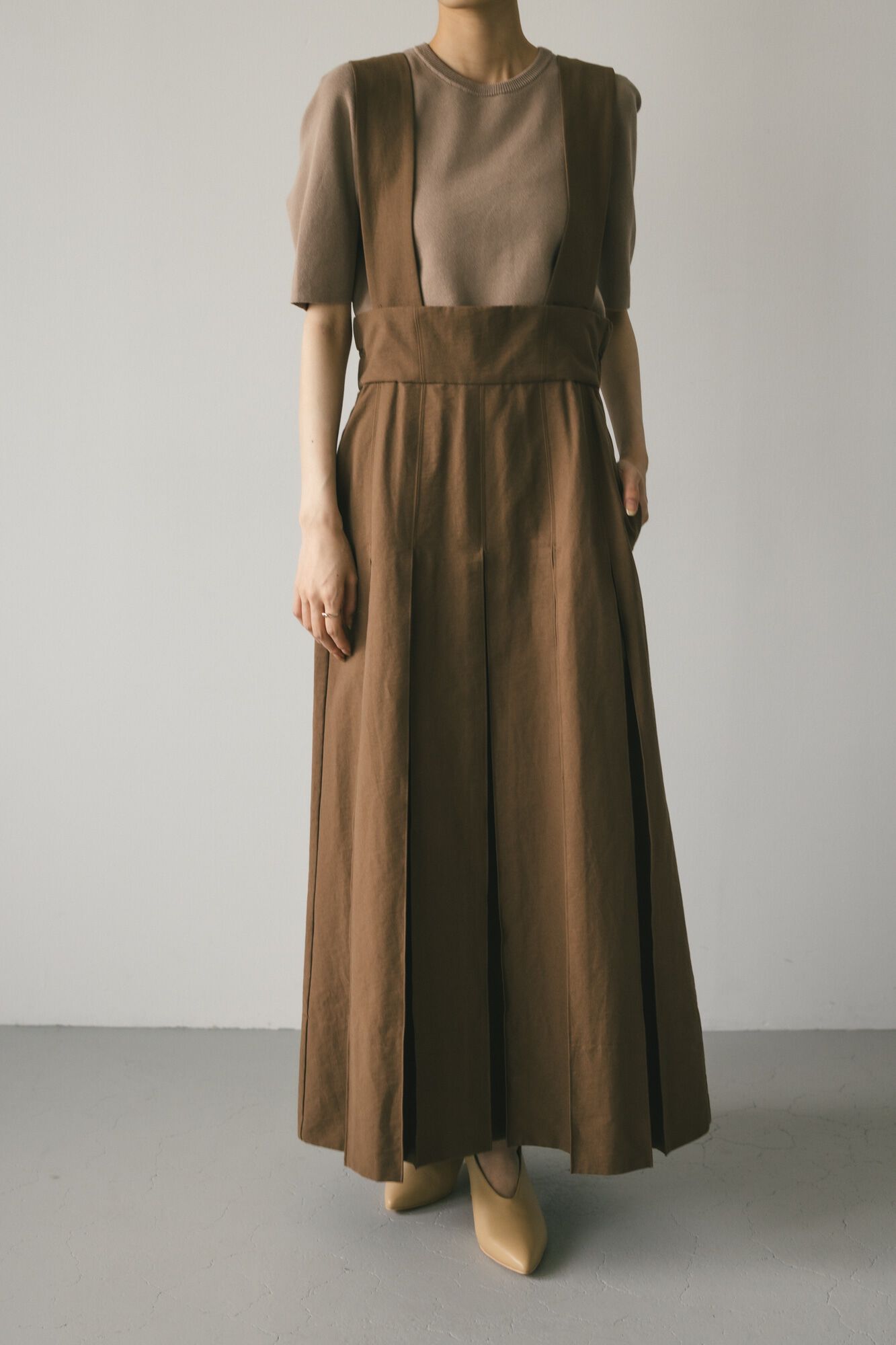 STYLEMIXER「ボックスタックサスペンダースカート」|スカート|