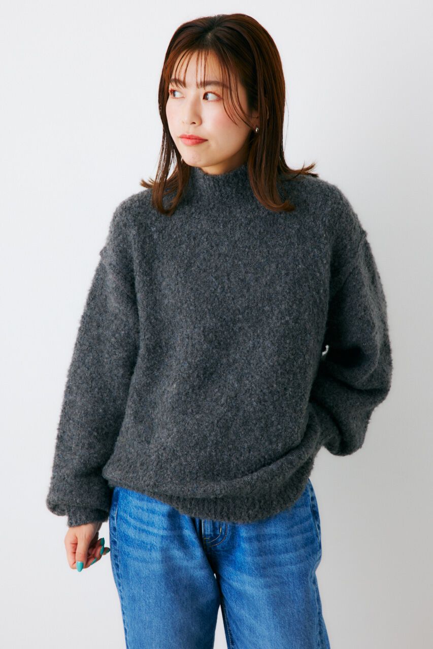 RODEO CROWNS「ミックスブークレルーズタートルニット」|ニット・セーター|C.GRY