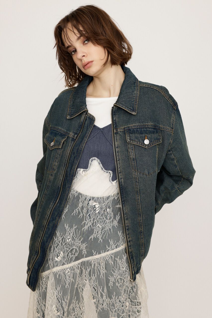 SLY「FRONT ZIP DENIM ブルゾン」|デニムジャケット|