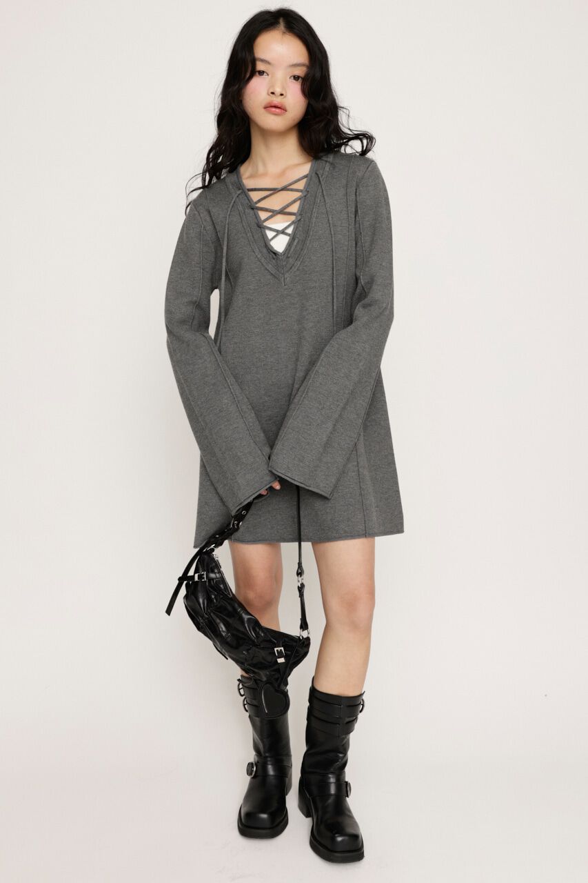 SLY「V／N LACE UP KNIT ワンピース」|ワンピース|