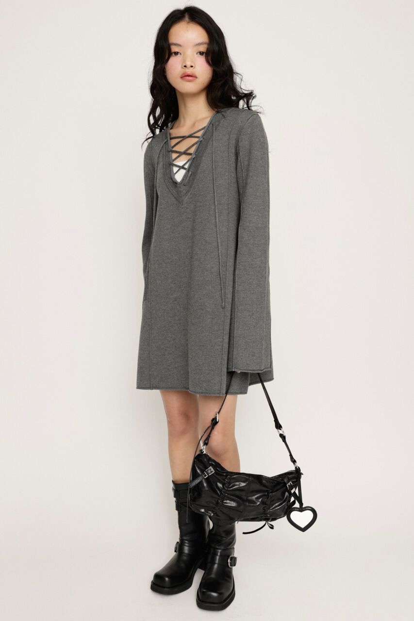 SLY「V／N LACE UP KNIT ワンピース」|ワンピース|