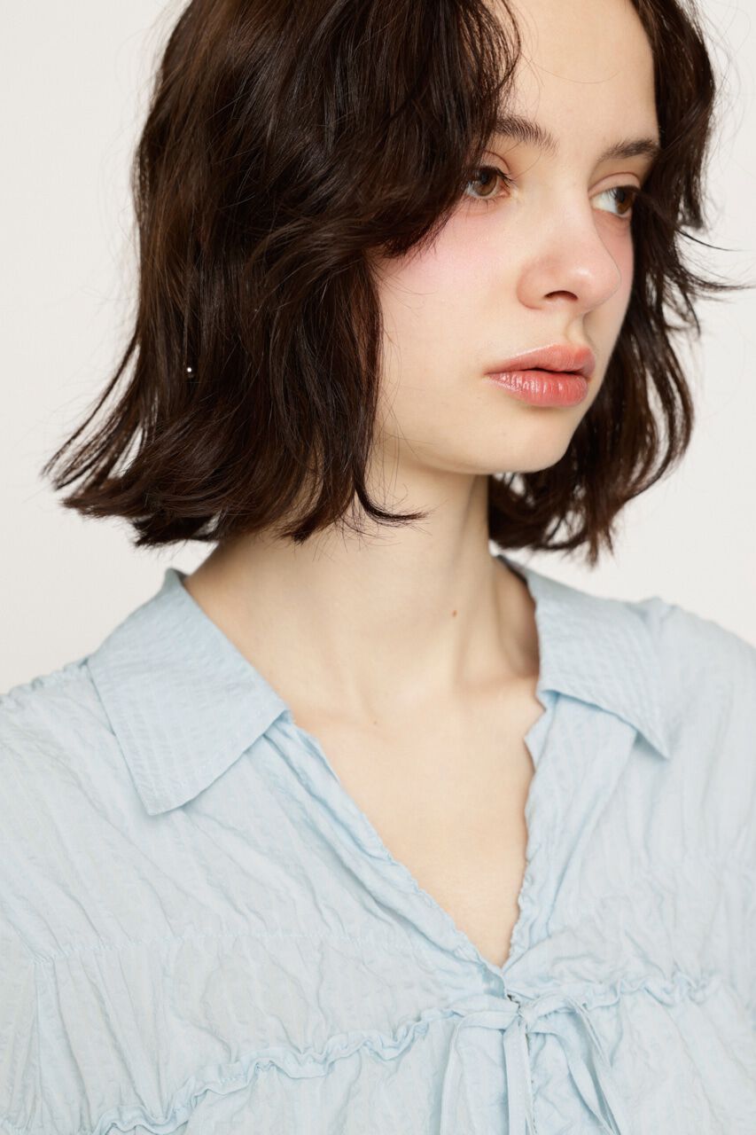 SLY「SHIRRING SKIPPER RIBBON シャツ」|シャツ・ブラウス|