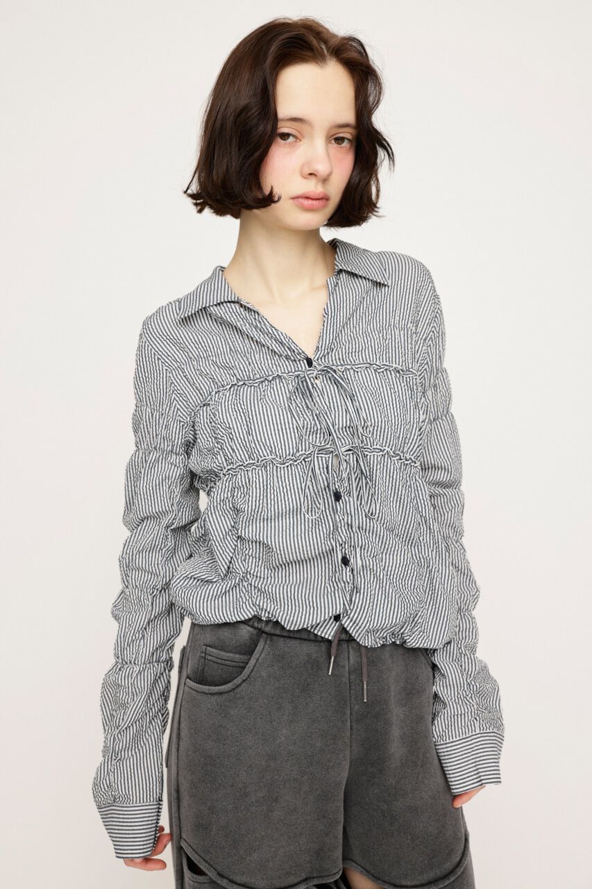 SLY「SHIRRING SKIPPER RIBBON シャツ」|シャツ・ブラウス|Multi_1