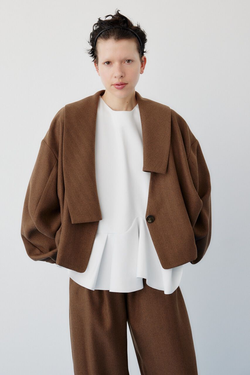 HeRIN.CYE「Asymmetry collar jacket」|その他|BRN