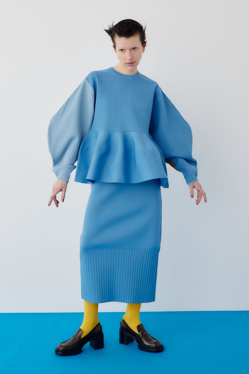 HeRIN.CYE「2way slit knit skirt」|スカート|L/BLU1