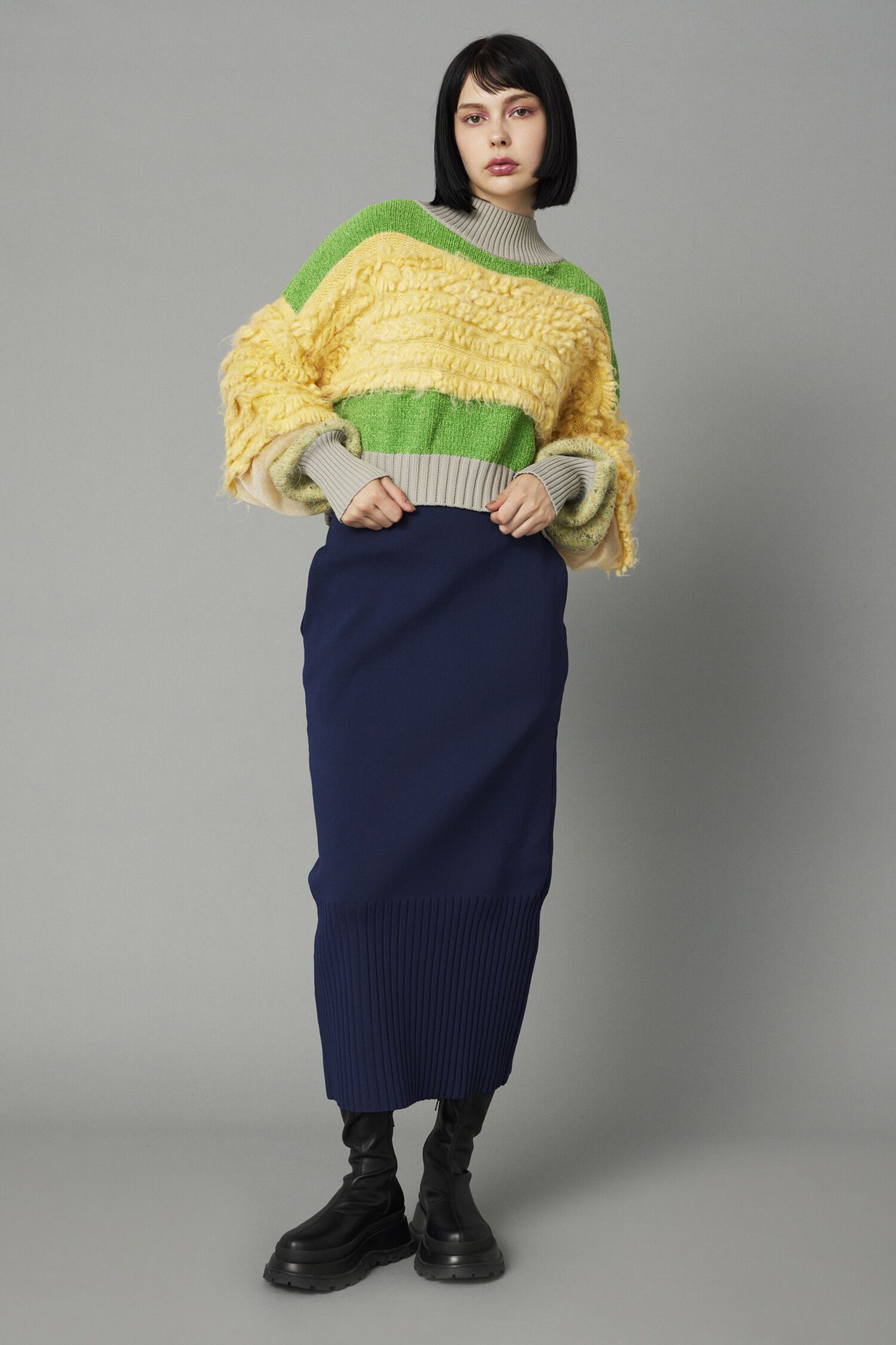 HeRIN.CYE「2way slit knit skirt」|スカート|