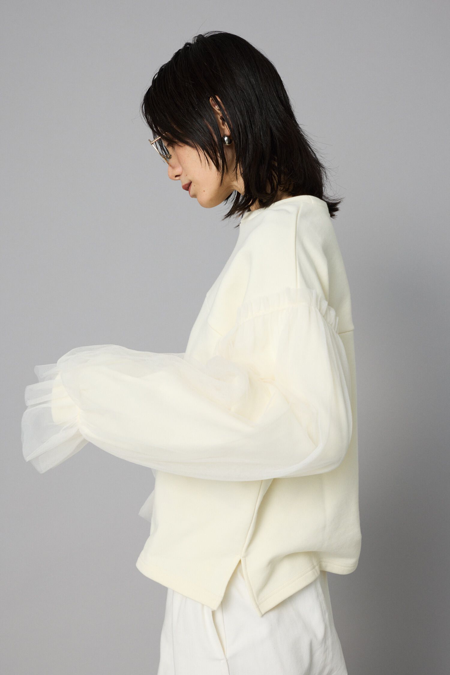 HeRIN.CYE「Tulle layer tops」|Tシャツ・カットソー|