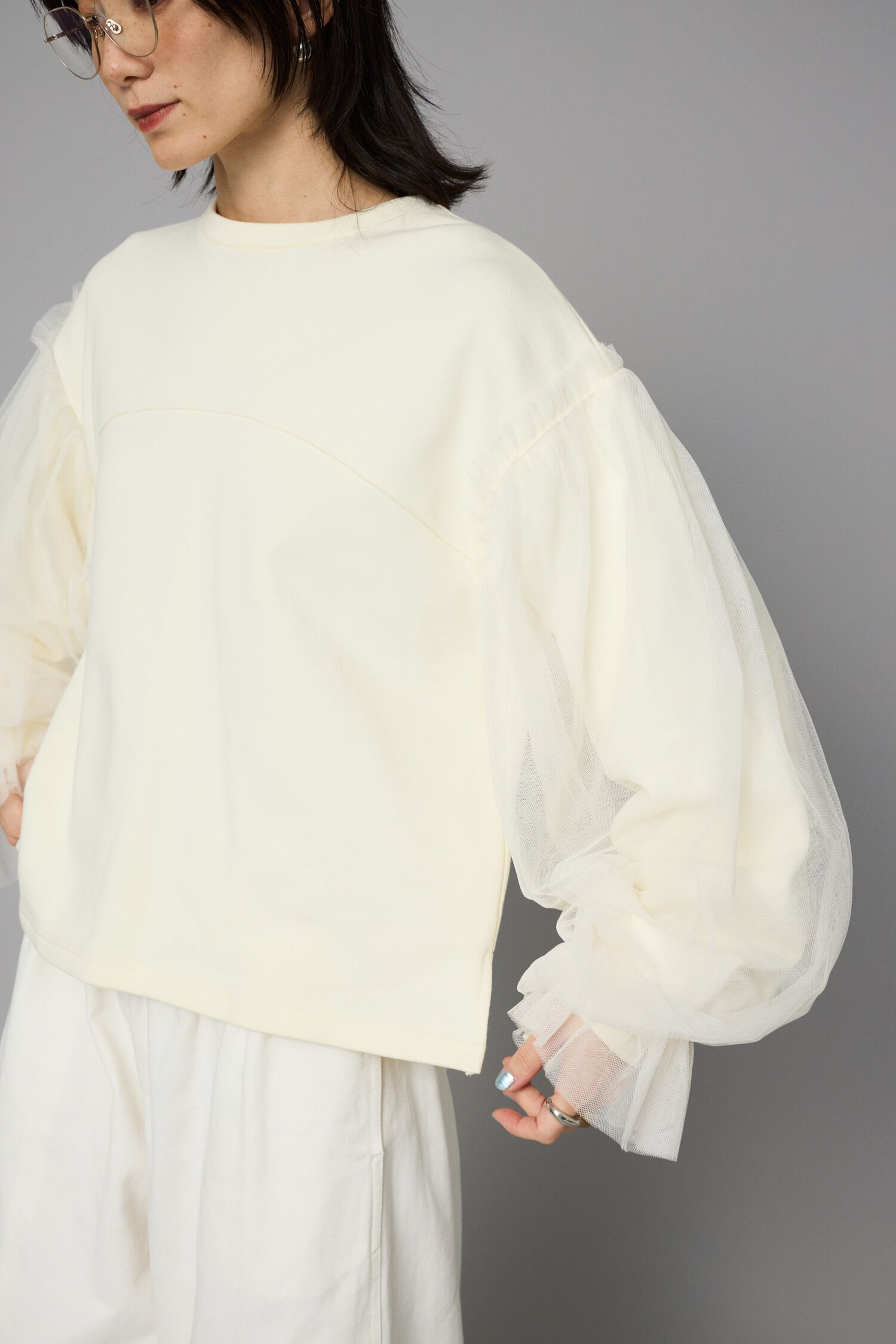 HeRIN.CYE「Tulle layer tops」|Tシャツ・カットソー|