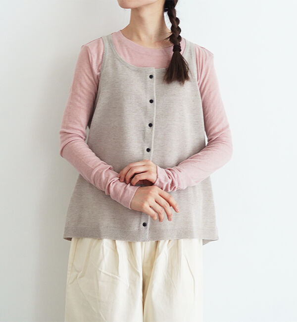 オローネ「マイアンダーカットソー」|Tシャツ・カットソー|ピンク