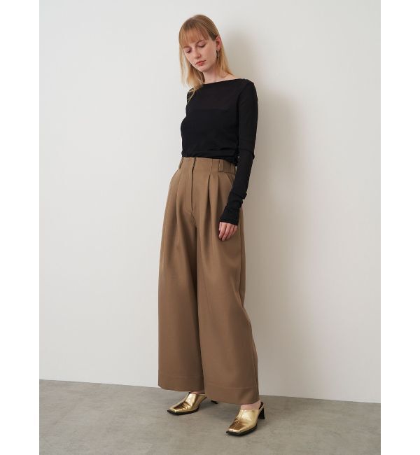 ELENDEEK「TUCK WIDE REG PT」|その他|ベージュ