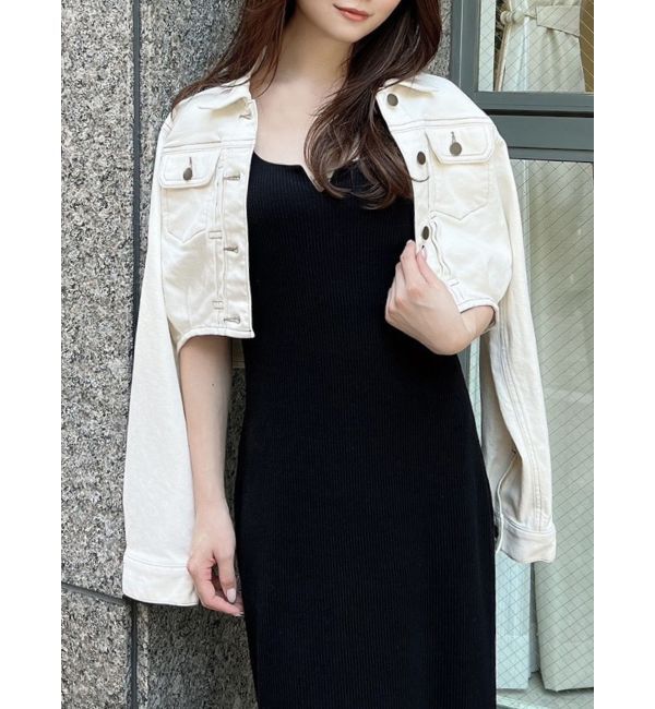 RESEXXY「クロップドジャケット【セットアップ着用可能】」|デニムジャケット|アイボリー
