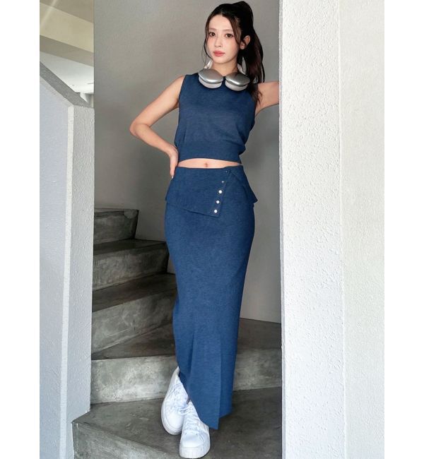 RESEXXY「ウエストデザインタイトニットスカート【セットアップ着用可能】」|スカート|