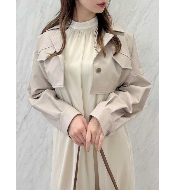 dazzlin「ショートカーブライダースジャケット」|ライダースジャケット|ベージュ