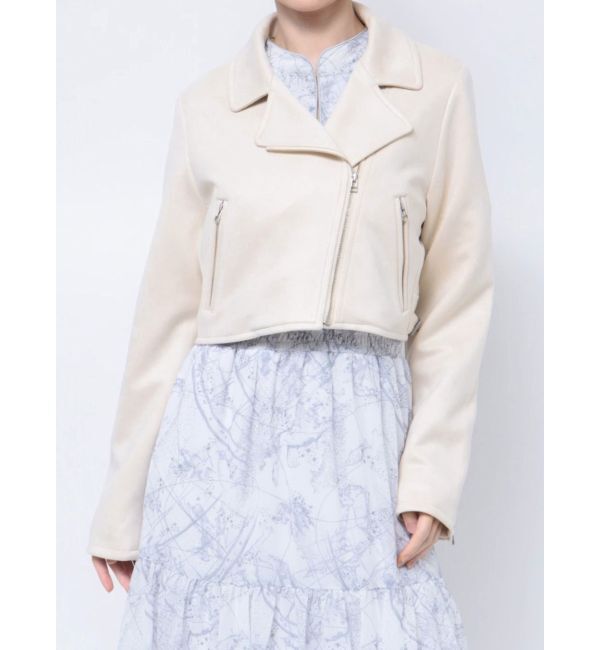 dazzlin「パステルコンパクトライダースジャケット」|ライダースジャケット|アイボリー