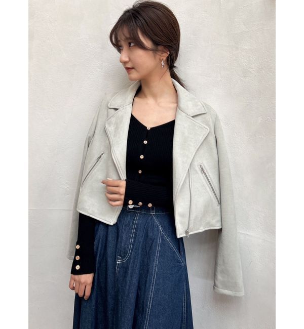 dazzlin「パステルコンパクトライダースジャケット」|ライダースジャケット|グリーン