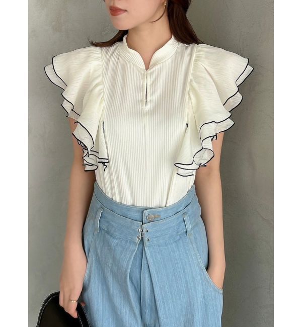 dazzlin「フロントホックフリルトップス」|Tシャツ・カットソー|