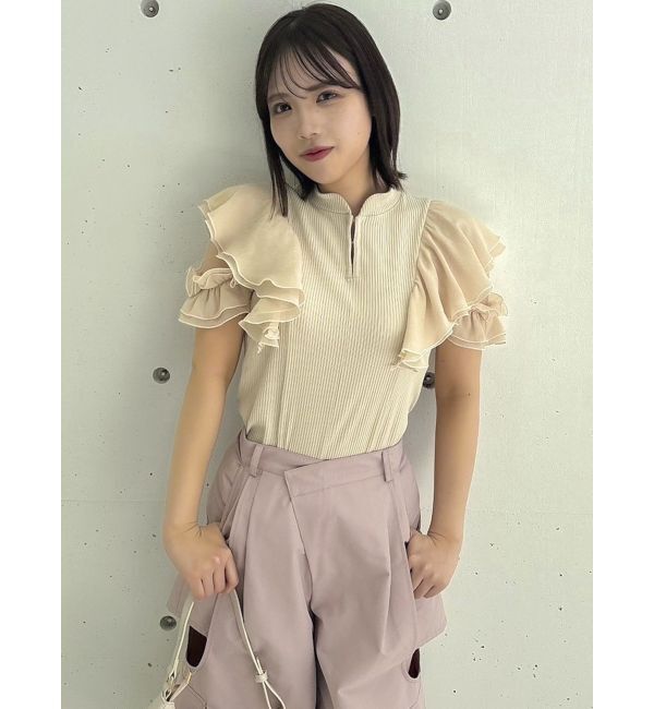 dazzlin「フロントホックフリルトップス」|Tシャツ・カットソー|