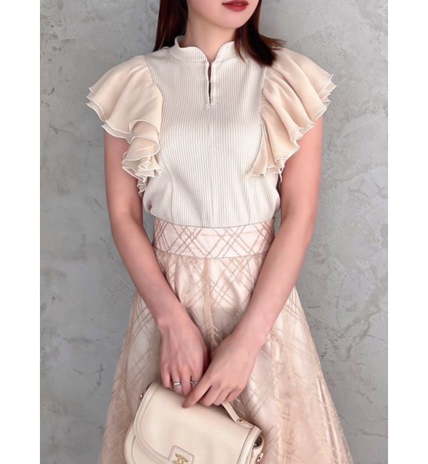 dazzlin「フロントホックフリルトップス」|Tシャツ・カットソー|