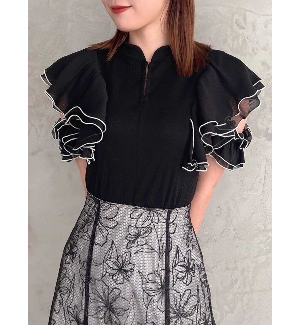 dazzlin「フロントホックフリルトップス」|Tシャツ・カットソー|