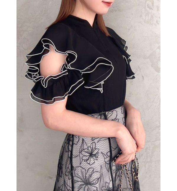 dazzlin「フロントホックフリルトップス」|Tシャツ・カットソー|