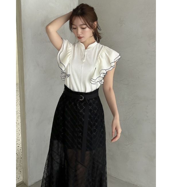 dazzlin「フロントホックフリルトップス」|Tシャツ・カットソー|