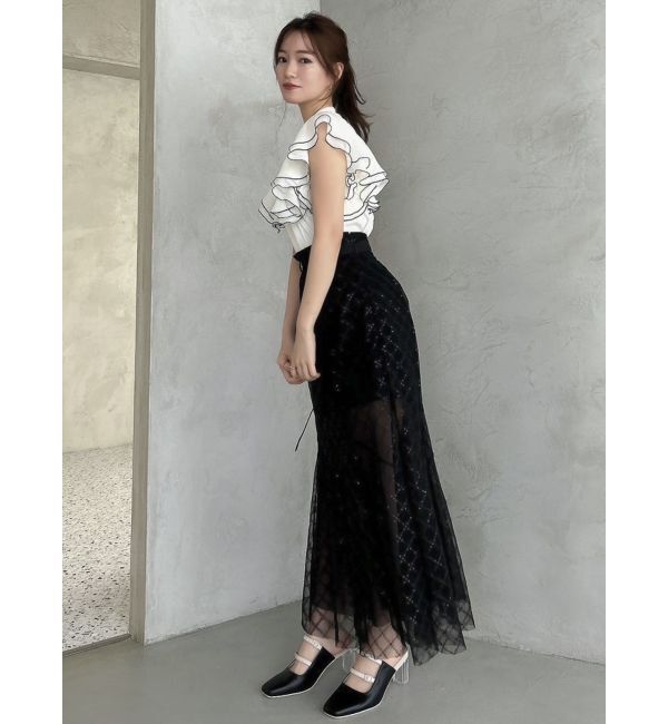 dazzlin「フロントホックフリルトップス」|Tシャツ・カットソー|